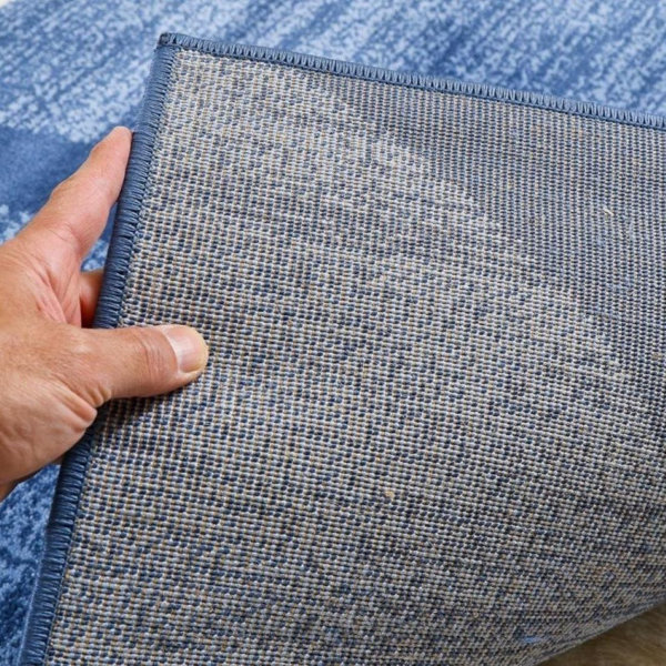 Orren Ellis Cobbins Performance Blue/Cream Rug Wayfair